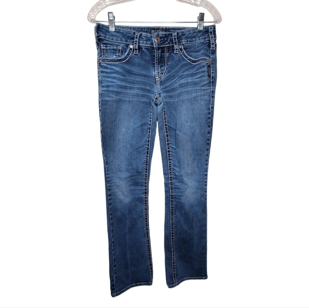 Silver Jeans Women's Aiko Bootcut Jeans Size 27 x 31, Medium Blue Wash - Picture 2 of 8